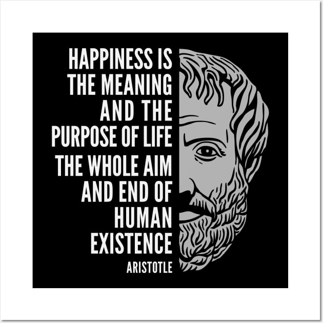 Aristotle Popular Inspirational Quote: The Meaning and the Purpose of Life Wall Art by Elvdant